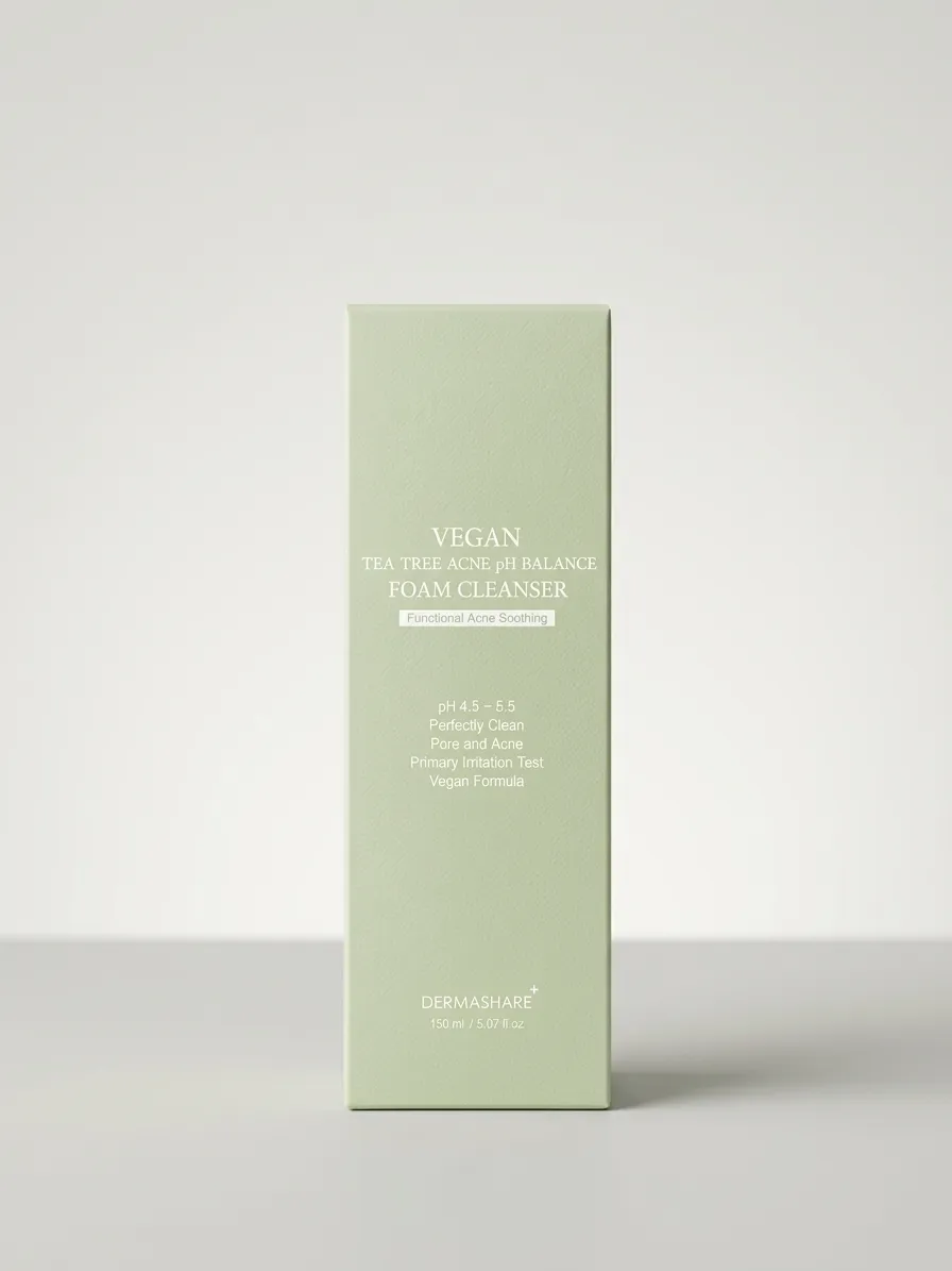 DERMASHARE VEGAN TEA TREE ACNE PH BALANCE FOAM CLEANSER PH 4.5 - 5.5